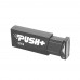 Флеш карта Patriot PUSH+ PSF128GPSHB32U 128Gb, USB 3.2, пластик, выдвижной коннектор, черный