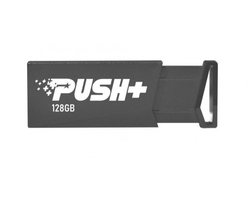 Флеш карта Patriot PUSH+ PSF128GPSHB32U 128Gb, USB 3.2, пластик, выдвижной коннектор, черный