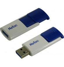 Флеш карта Netac U182 Blue NT03U182N-016G-30BL 16Gb, USB 3.0, выдвижной коннектор, пластик, белый/синий                                                                                                                                                   
