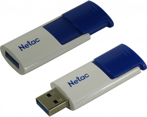 Флеш карта Netac U182 Blue NT03U182N-016G-30BL 16Gb, USB 3.0, выдвижной коннектор, пластик, белый/синий