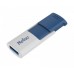 Флеш карта Netac U182 Blue NT03U182N-016G-30BL 16Gb, USB 3.0, выдвижной коннектор, пластик, белый/синий