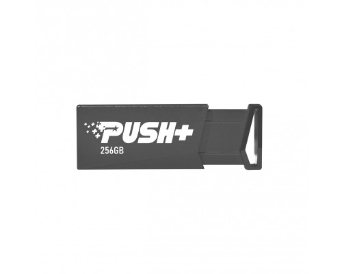 Флеш карта Patriot PUSH+ PSF256GPSHB32U 256Gb, USB 3.2, пластик, выдвижной коннектор, черный