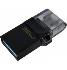 Флеш карта Kingston DataTraveler 32Gb DTDUO3G2/32GB microDuo, USB 3.0/microUSB, чтение  80 МБ/с, черная                                                                                                                                                   