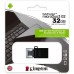 Флеш карта Kingston DataTraveler 32Gb DTDUO3G2/32GB microDuo, USB 3.0/microUSB, чтение  80 МБ/с, черная