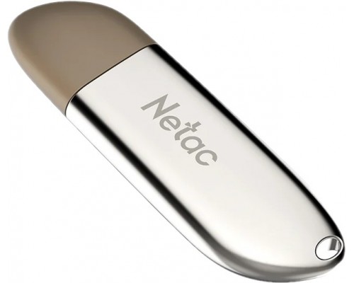 Флеш карта Netac U352 NT03U352N-008G-20PN 8Gb, USB 2.0, с колпачком, пластик/сталь, золотистый