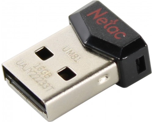 Флеш карта Netac UM81 NT03UM81N-032G-20BK 32Gb, USB2.0, Ultra compact, пластик, черная