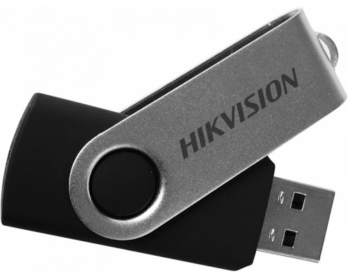 Флеш карта Hikvision M200S HS-USB-M200S(STD)/16G/OD 16Gb, USB 2.0, металл/пластик, поворотная скоба, серый/черный