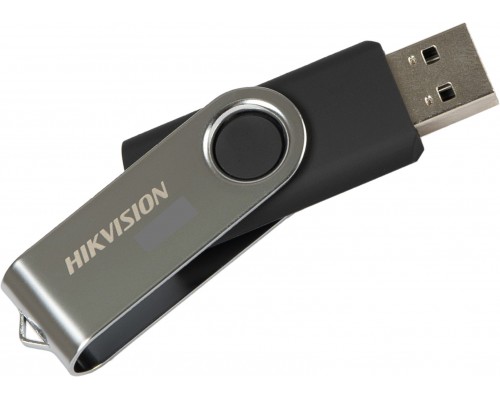 Флеш карта Hikvision M200S HS-USB-M200S(STD)/16G/OD 16Gb, USB 2.0, металл/пластик, поворотная скоба, серый/черный