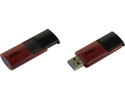 Флеш карта Netac U182 Red NT03U182N-256G-30RE 256Gb, USB 3.0, выдвижной коннектор, пластик, красный/черный