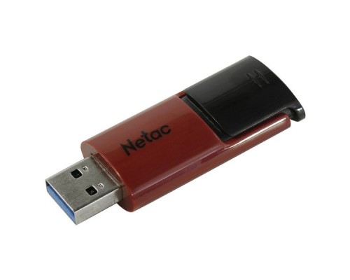 Флеш карта Netac U182 Red NT03U182N-256G-30RE 256Gb, USB 3.0, выдвижной коннектор, пластик, красный/черный