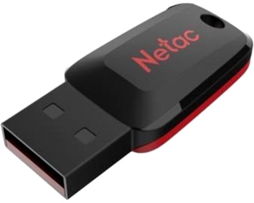 Флеш карта Netac U197 NT03U197N-032G-20BK 32Gb, USB 2.0, 480 Мбит/сек, без колпачка, черный/красный