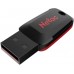 Флеш карта Netac U197 NT03U197N-032G-20BK 32Gb, USB 2.0, 480 Мбит/сек, без колпачка, черный/красный