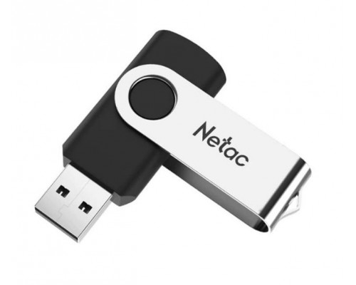 Флеш карта Netac U505 NT03U505N-256G-30BK 256Gb, USB 3.0, поворотная крышка, пластик/металл, черный/серебристый