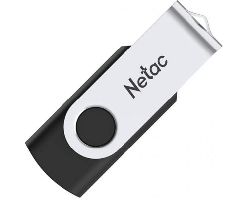 Флеш карта Netac U505 NT03U505N-256G-30BK 256Gb, USB 3.0, поворотная крышка, пластик/металл, черный/серебристый