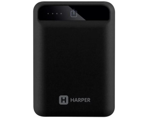 Внешний аккумулятор Harper PB-10005 black 10000 mAh, 2х USB/microUSB/USB Type-C, 2 А, 5 Вт, Li-Pol, фонарик, черный