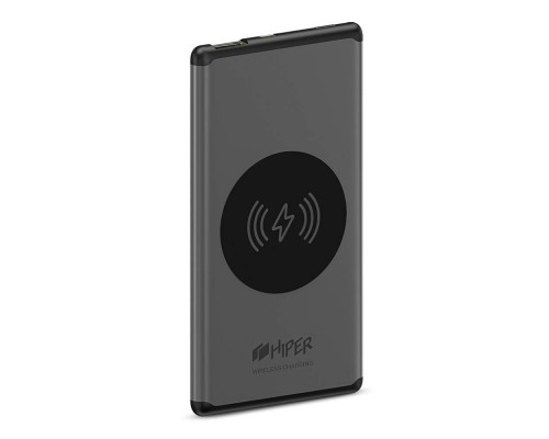 Внешний аккумулятор HIPER Wireless Nano V Space Gray беспроводной, 5000 мАч, USB/microUSB, QI, 2.1 А, 5 В, серый