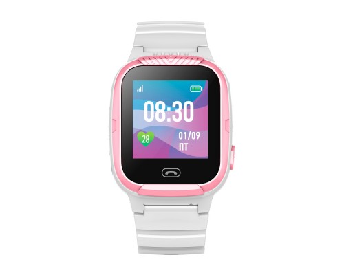 Умные часы JET KID Tiny White/Pink, детские, сенсорный экран TFT 1.2