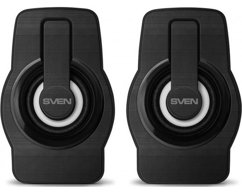 Колонки Sven 255 SV-020149 2.0, стерео, 100-20000 Гц, 6 Вт, порт USB, RGB подсветка, 53 мм, черные