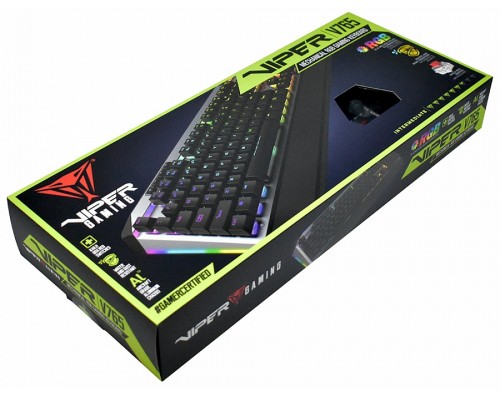 Клавиатура Patriot Viper V765 PV765MBRUXMGMRU механическая, проводная, Kailh Red, RGB подсветка, USB, черная/серебристая