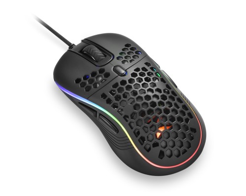 Мышь Sharkoon Light2 S оптическая, проводная, 6200 dpi, PixArt PAW3327, USB, подсветка RGB, цвет  черный
