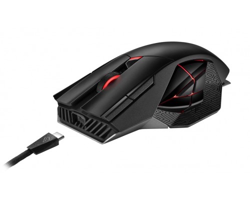 Мышь ASUS ROG Spatha X 90MP0220-BMUA00 оптическая, беспроводная/проводная, 19000 dpi, USB/радиоканал RF 2.4GHz, цвет  черный