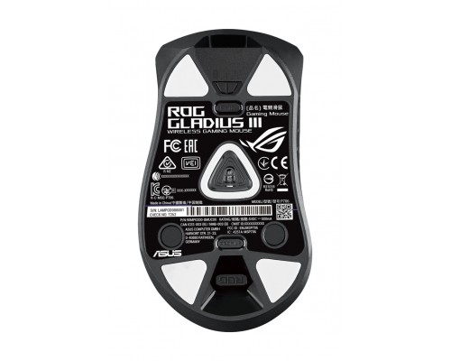 Мышь ASUS ROG Gladius III Wireless 90MP0200-BMUA00 оптическая, беспроводная/проводная, 19000 dpi, 2.4 ГГц/Bluetooth/USB, 6 кн, RGB подсветка, черная