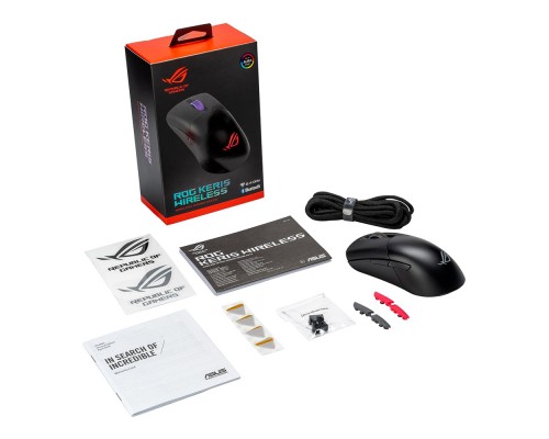 Мышь ASUS ROG Keris Wireless 90MP0230-B0UA00 оптическая, беспроводная/проводная, 16000 dpi, 2.4 ГГц/Bluetooth/USB, RGB подсветка, 7 кн, цвет  черная