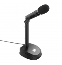 Микрофон Hiper H-M005 всенаправленный, динамический, проводной, 100-10000 Гц, -58 дБ, USB, настольный, пластик/металл, черный                                                                                                                             