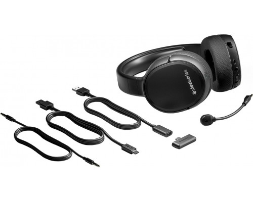 Гарнитура SteelSeries Arctis 1 Wireless SS61502 для Xbox, беспроводная, стерео, 20-20000 Гц, 32 Ом, 98 дБ, 2.4 ГГц/mini jack 3.5 mm/USB-C, 100-6500 Гц, -38 дБ, 40 мм, черная