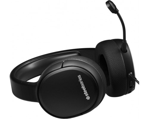 Гарнитура SteelSeries Arctis 1 black SS61427 проводная, звук 7.1, 20-20000 Гц, 32 Ом, 100 дБ, 2 х mini jack 3.5 mm, 100-10000 Гц, -38 дБ, черная