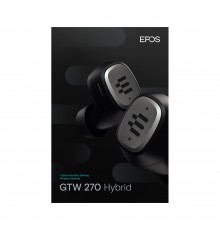 Наушники EPOS GTW 270 Hybrid беспроводные, вставные, стерео, 20-20000 Гц, 100 дБ, Bluetooth, USB Type-C, 100-7500 Гц, -20 дБ, IPX5, черные                                                                                                                