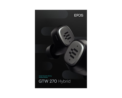 Наушники EPOS GTW 270 Hybrid беспроводные, вставные, стерео, 20-20000 Гц, 100 дБ, Bluetooth, USB Type-C, 100-7500 Гц, -20 дБ, IPX5, черные