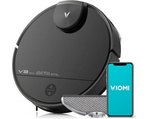 Робот-пылесос Viomi V3 Max V-RVCLM27A Black циклонный, WiFi, 35 Вт, 0.55 л, 250 м2, 5200 мАч, 180 мин, сухая, влажная уборка, черный