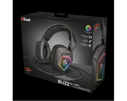 Гарнитура игровая RGB 7.1 Trust GXT450 BLIZZ (арт. 23191)