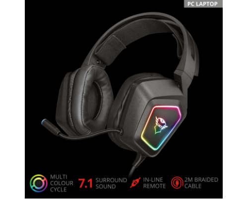 Гарнитура игровая RGB 7.1 Trust GXT450 BLIZZ (арт. 23191)