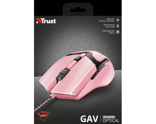 Мышь игровая розовый Trust GXT101p GAV (арт. 23093)