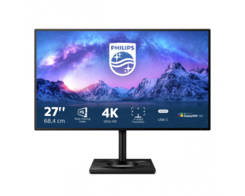 Монитор LCD 27'' [16:9] 3840x2160(UHD 4K) IPS, nonGLARE, 400cd/m2, H178°/V178°, 1300:1, 20M:1, 16.7M, 5ms, VGA, 2xHDMI, DP, USB-Hub, Tilt, 2Y, Black