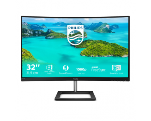 Монитор LCD 31.5'' [16:9] 1920х1080(FHD) VA, Curved, nonGLARE, 250cd/m2, H178°/V178°, 3000:1, 16.7M, 4ms, VGA, HDMI, DP, Tilt, 2Y, Black