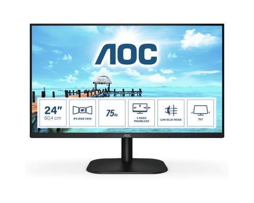 Монитор LCD 23.8'' [16:9] 1920х1080(FHD) IPS, nonGLARE, 250cd/m2, H178°/V178°, 1000:1, 20M:1, 16.7M, 4ms, VGA, HDMI, Tilt, 3Y, Black