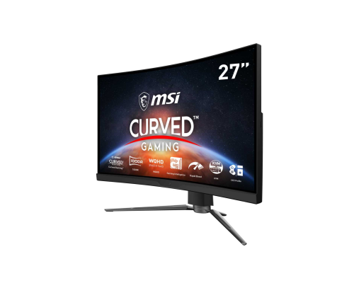 Монитор LCD 27'' MPG ARTYMIS 273CQR 16:9 2560х1440(WQHD) VA, Curved, nonGLARE, 250cd/m2, H178°/V178°, 3000:1, 100M:1, 1,07 миллиардов цветов, 1ms, 2xHDMI, DP, USB-Hub, Height adj, Swivel, Black