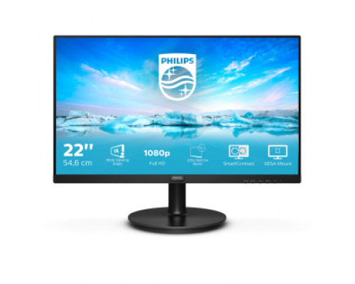 Монитор LCD 21.5'' [16:9] 1920х1080(FHD) VA, nonGLARE, 250cd/m2, H178°/V178°, 3000:1, 10M:1, 16,7 миллионов цветов, 4ms, VGA, DVI, Tilt, 2Y, Black