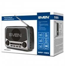 Радиоприемник Sven SRP-525 аналоговый, FM/AM/SW, стерео, 3 Вт, 150-20000 Гц, 76 мм, USB Type A/AUX/micrоSD, фонарик, ремешок, серый                                                                                                                       
