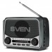 Радиоприемник Sven SRP-525 аналоговый, FM/AM/SW, стерео, 3 Вт, 150-20000 Гц, 76 мм, USB Type A/AUX/micrоSD, фонарик, ремешок, серый