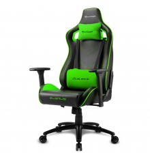 Игровое кресло Sharkoon Elbrus 2 компьютерное, до 150 кг, синтетическая кожа, металл, цвет  черный/зеленый                                                                                                                                                