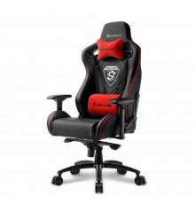 Игровое кресло Sharkoon Skiller SGS4 компьютерное, до 150 кг, кожа PU/PVC, цвет  черный/красный                                                                                                                                                           