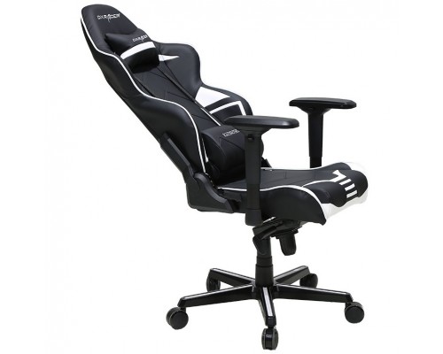 Игровое кресло DXRacer Racing OH/RV131/NW компьютерное, до 115 кг, винил под карбон/кожа PU, металл, цвет  черный/белый