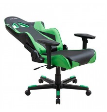 Игровое кресло DXRacer Racing OH/RE0/NE компьютерное, до 91 кг, кожа PU, металл, цвет  черный/зеленый                                                                                                                                                     