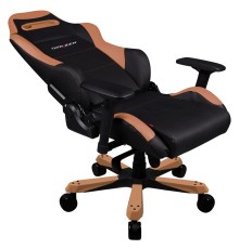 Игровое кресло DXRacer Iron OH/IS11/NC компьютерное, до 136 кг, кожа PU, металл, цвет  черный/коричневый                                                                                                                                                  
