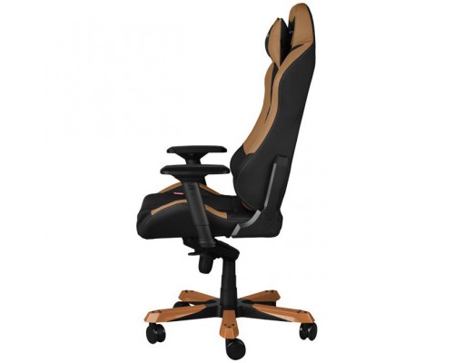 Игровое кресло DXRacer Iron OH/IS11/NC компьютерное, до 136 кг, кожа PU, металл, цвет  черный/коричневый