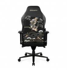Игровое кресло DXRacer Craft CRA/D5000/NC1 Koi Fish компьютерное, до 115 кг, 4D, до 150 градусов, кожа PU, металл, цвет  черный с рисунком                                                                                                                